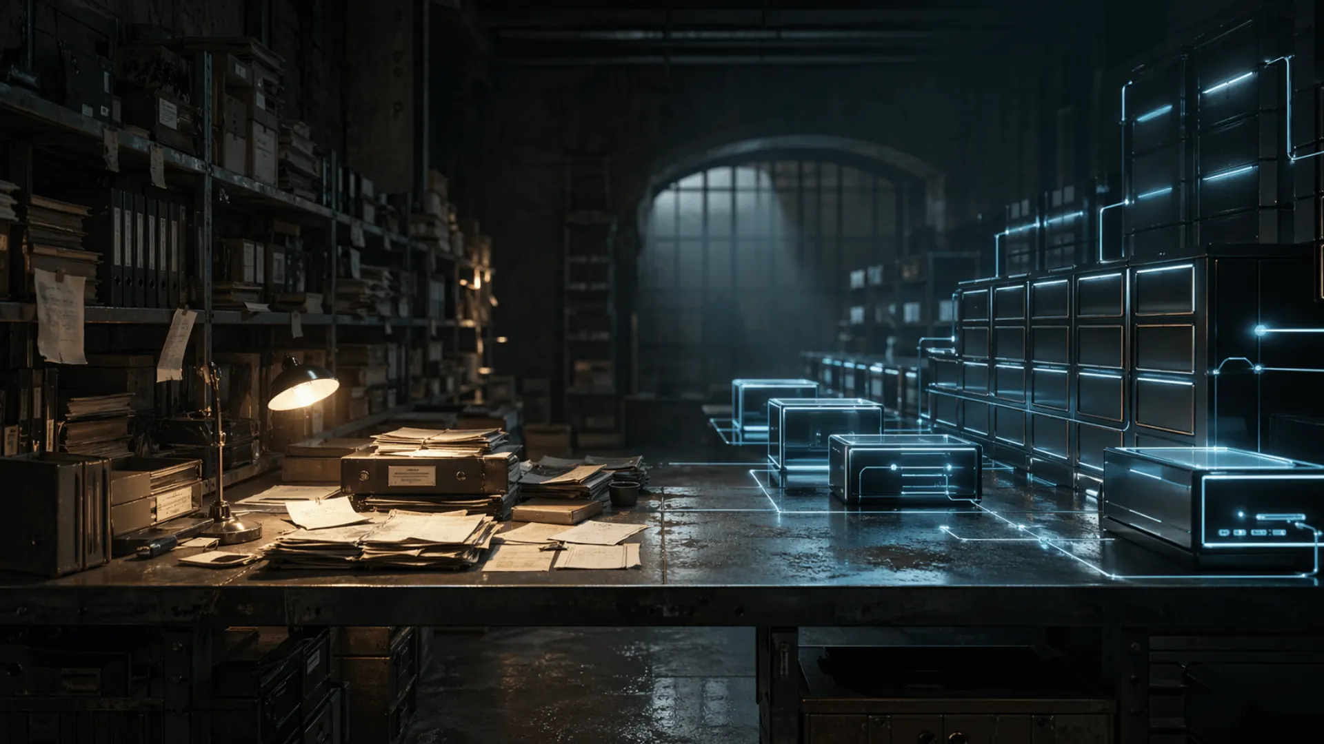 Intelligence room with organised information architecture and daylight
