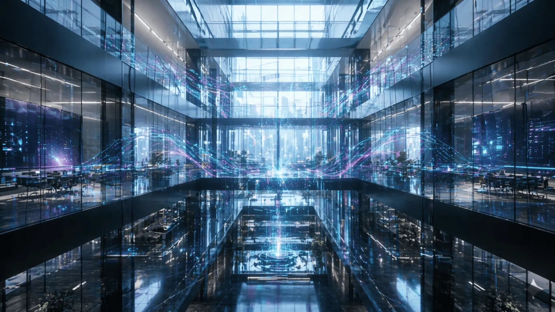 Data centre corridor with abstract knowledge base interface